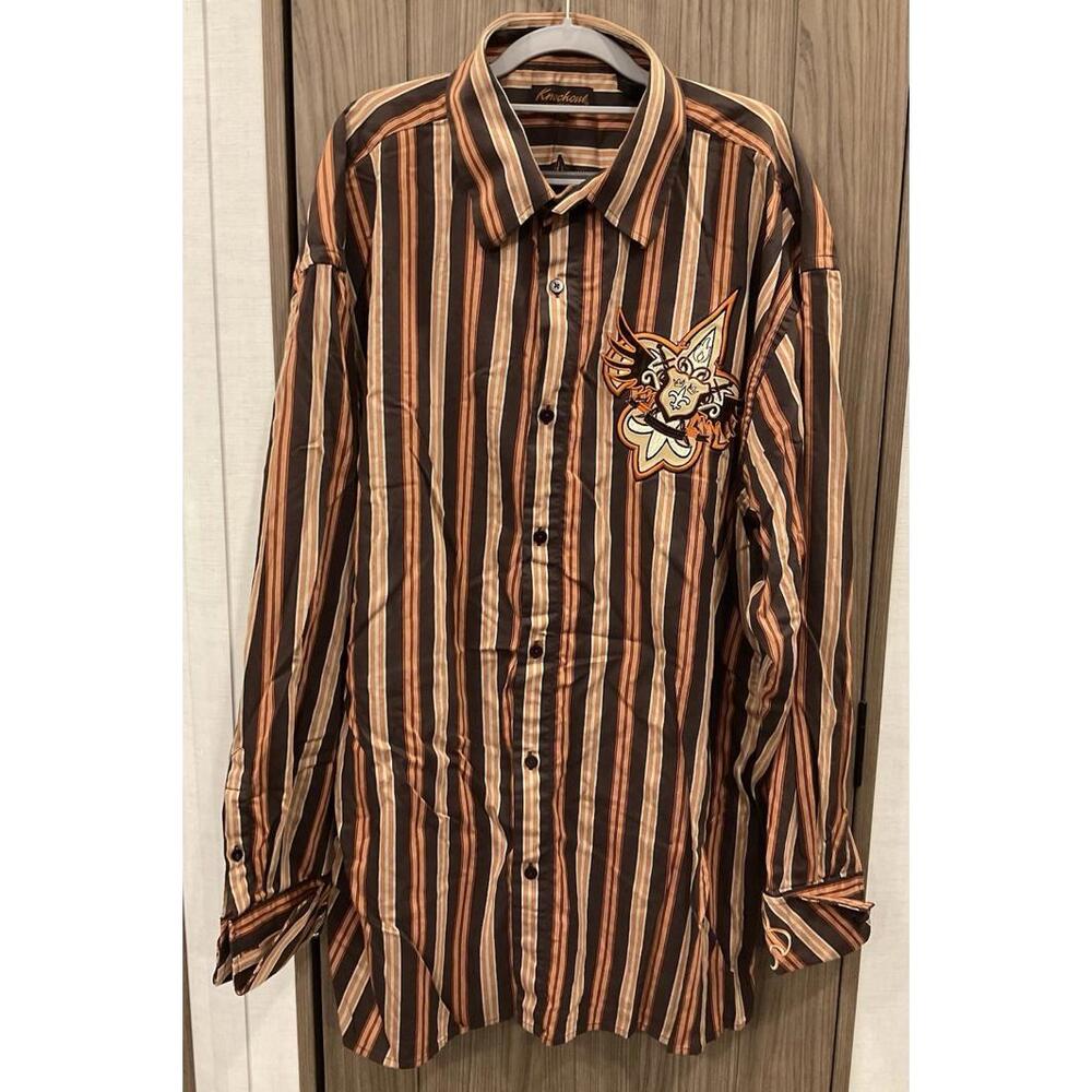 Knockout Mens Long Sleeve Button Up Collared Shirt Size 3 XL
